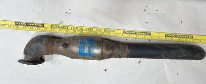 Used Engelhard PTX 3D exhaust gas purifier on exhaust pipe.