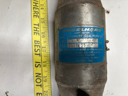 Used Engelhard PTX 3D exhaust gas purifier on exhaust pipe.