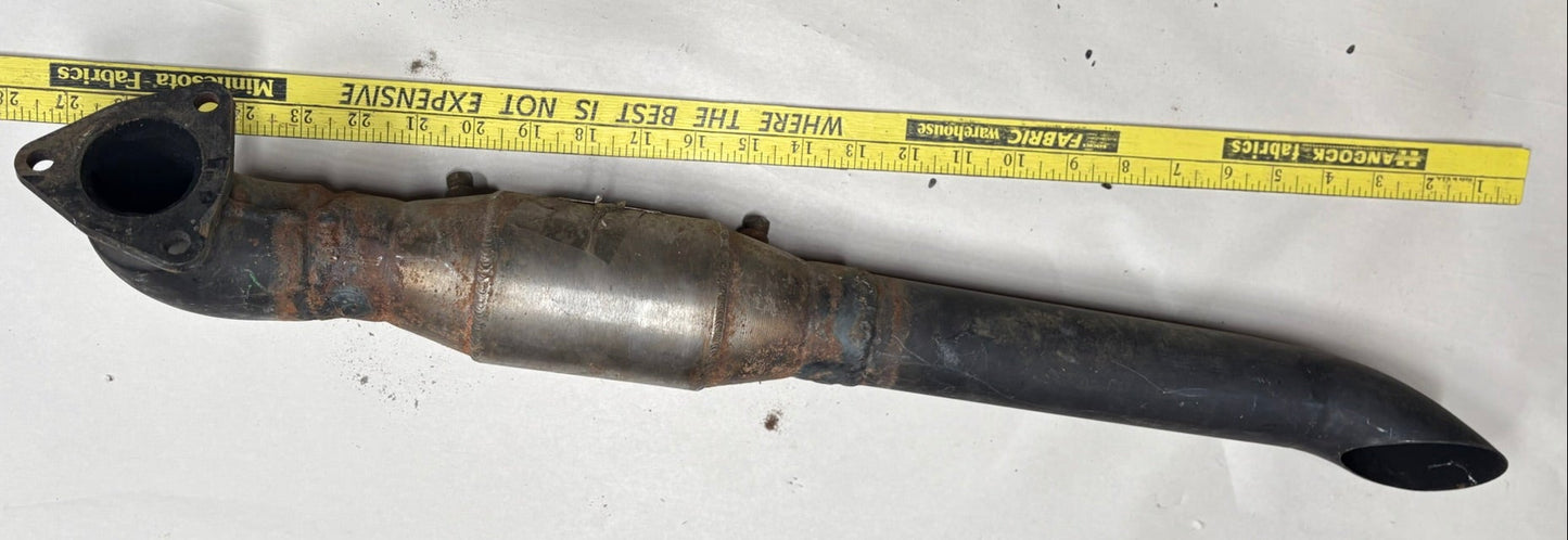 Used Engelhard PTX 3D exhaust gas purifier on exhaust pipe.