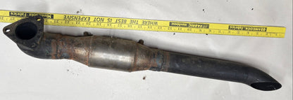 Used Engelhard PTX 3D exhaust gas purifier on exhaust pipe.