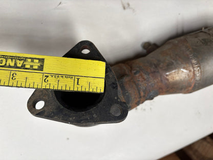 Used Engelhard PTX 3D exhaust gas purifier on exhaust pipe.